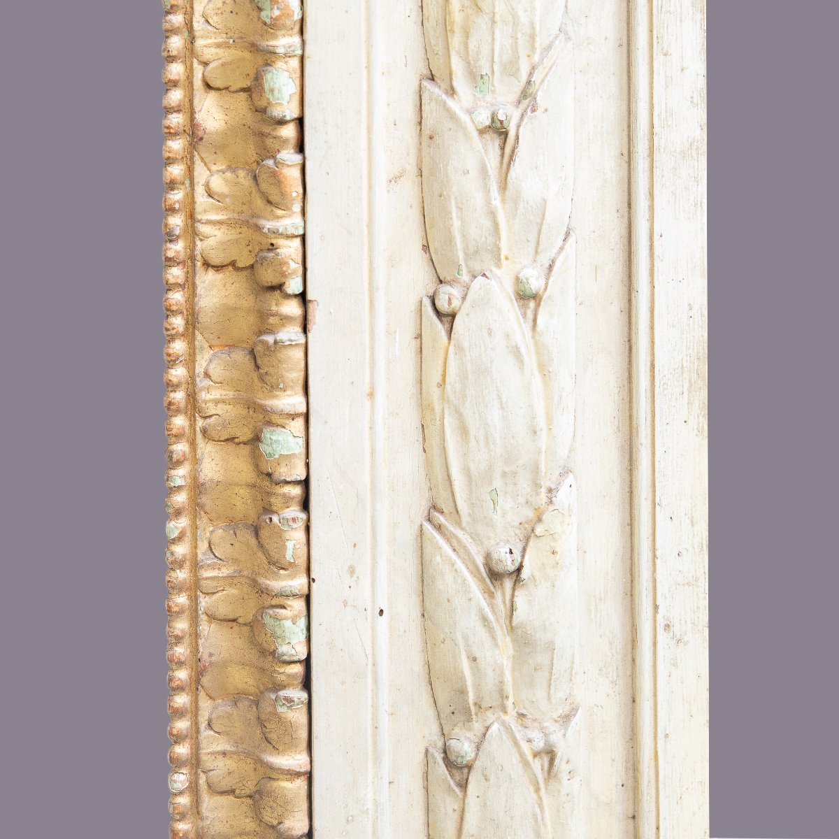  Cadre néoclassique en bois laqué, XVIIIe siècle-photo-6