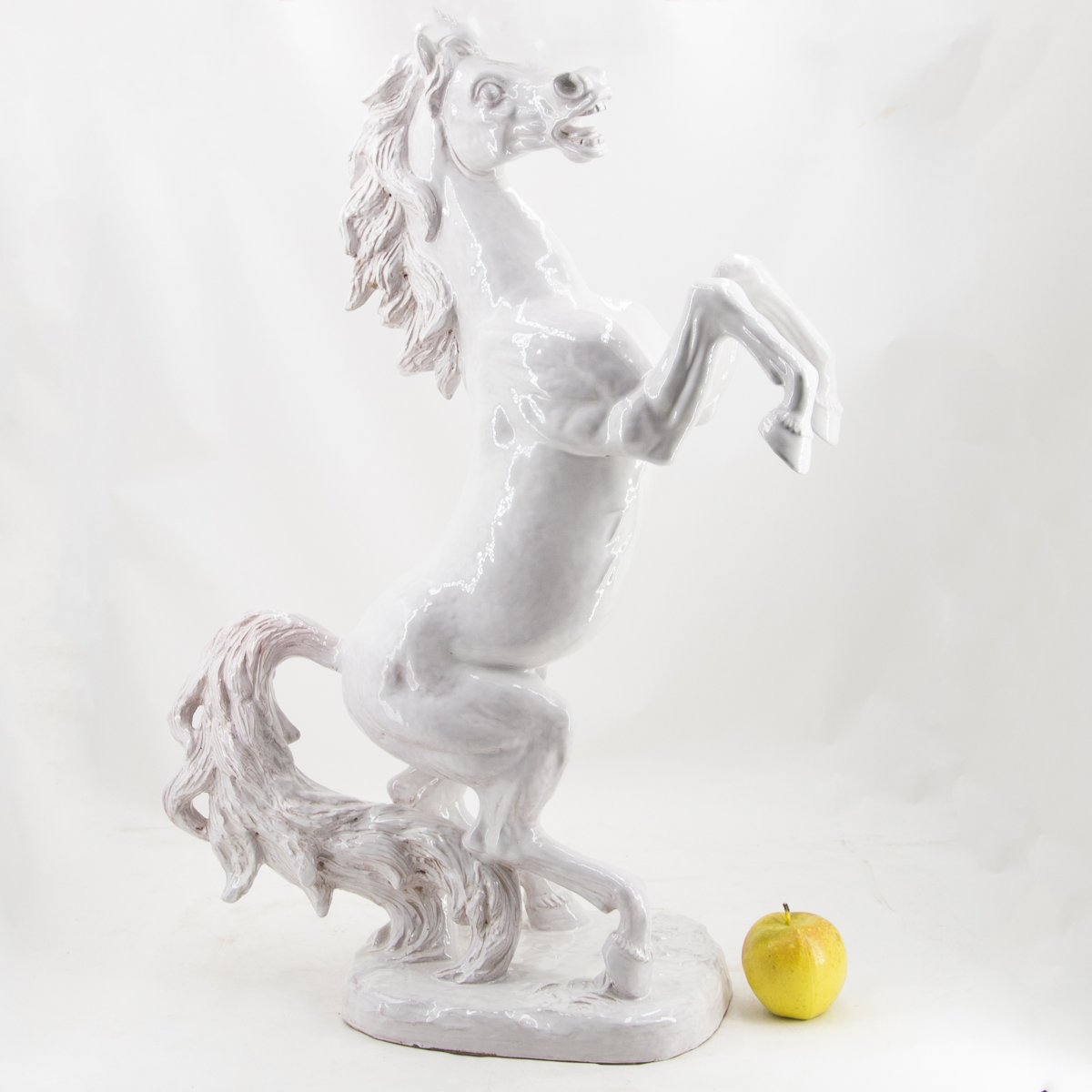 Ugo Zaccagnini & Figli, « Cheval cabré », céramique, signée, XXe siècle-photo-2