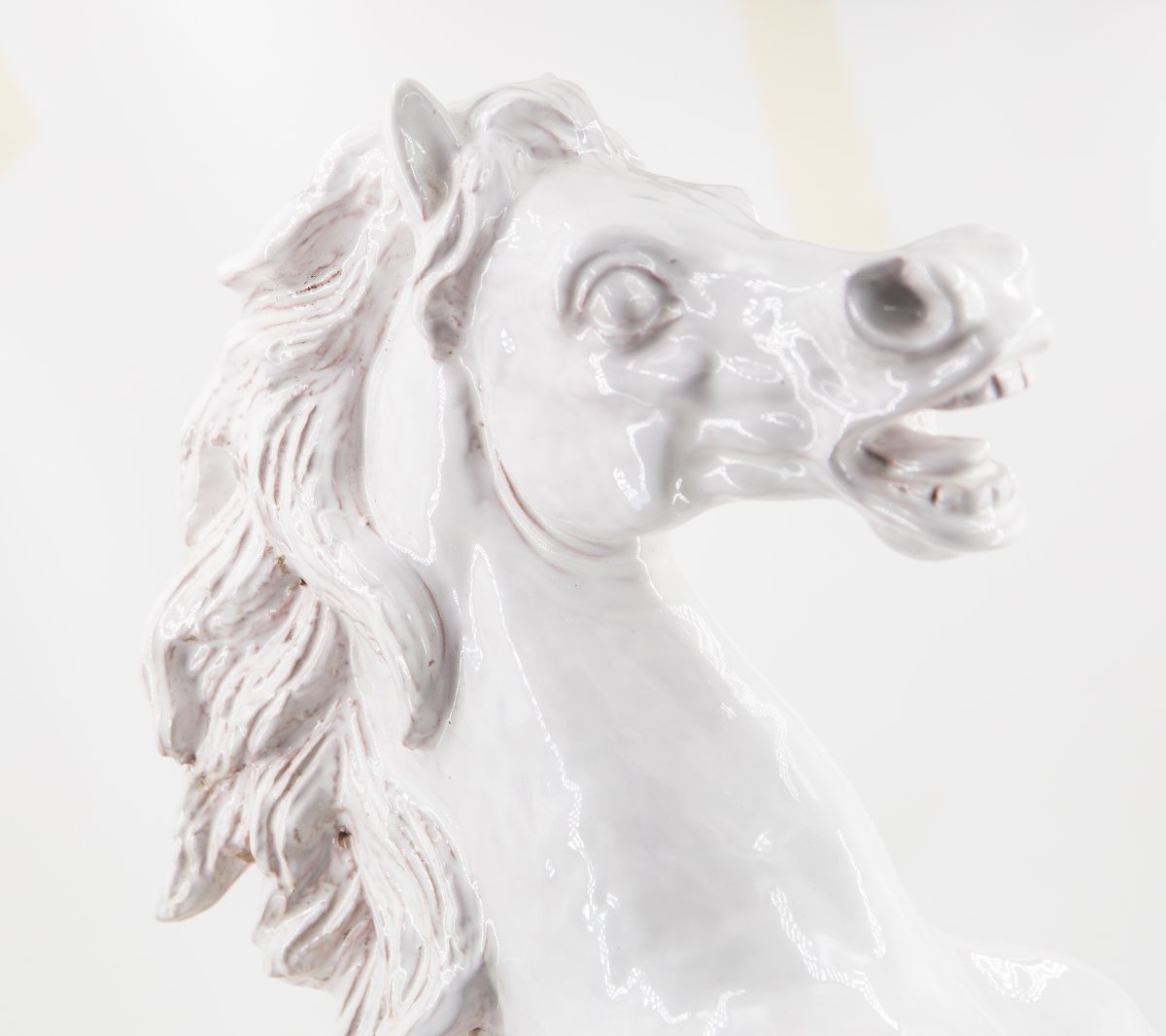 Ugo Zaccagnini & Figli, « Cheval cabré », céramique, signée, XXe siècle-photo-3