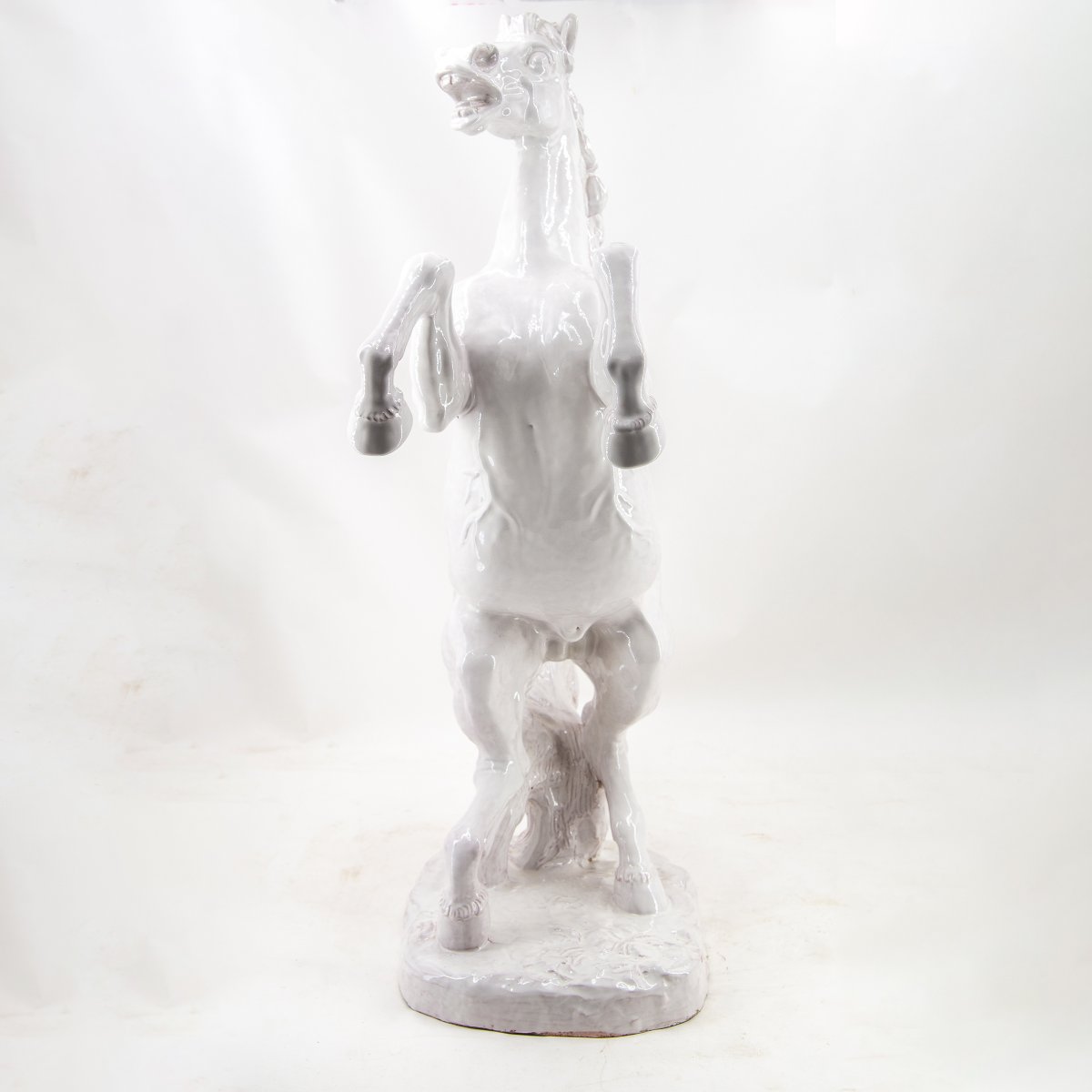 Ugo Zaccagnini & Figli, « Cheval cabré », céramique, signée, XXe siècle-photo-5