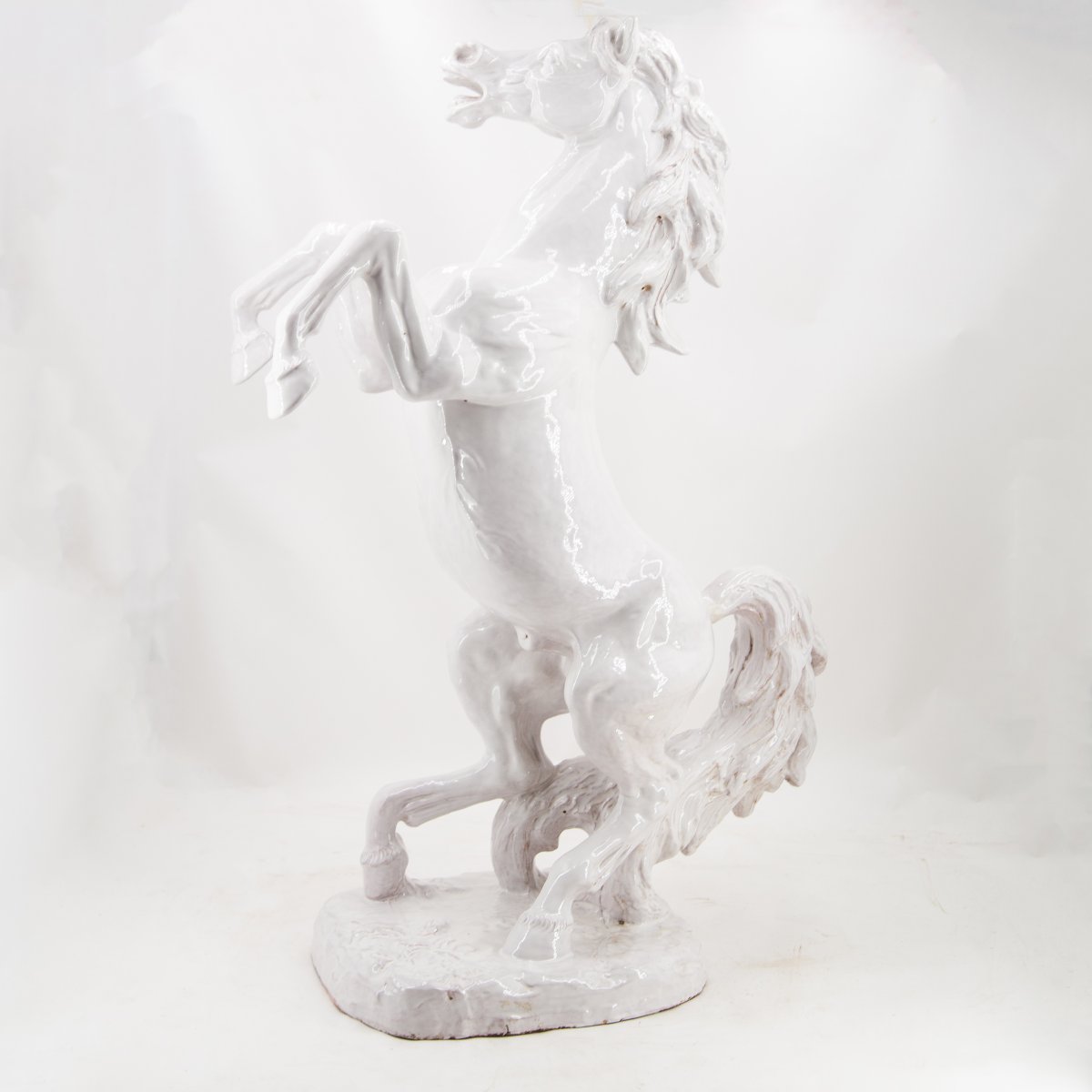 Ugo Zaccagnini & Figli, « Cheval cabré », céramique, signée, XXe siècle-photo-6