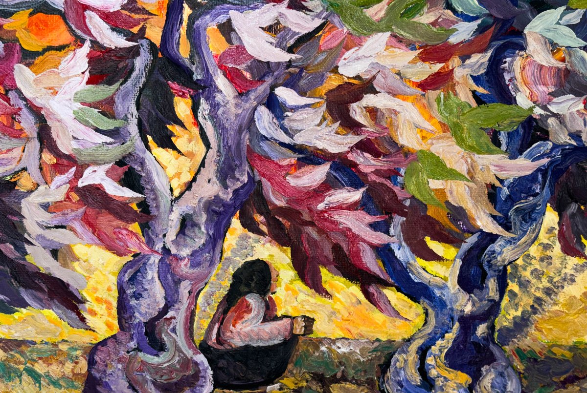 Saverio Terruso, “harvest,” Oil On Canvas, Signed, 20th Century-photo-5
