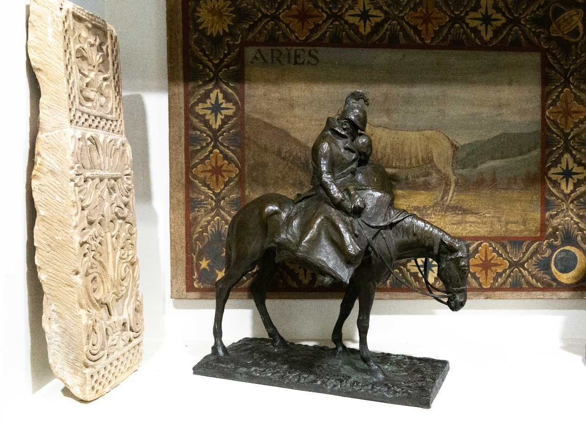 Riccardo Ripamonti, "knight," Signed, Early 20th Century-photo-3