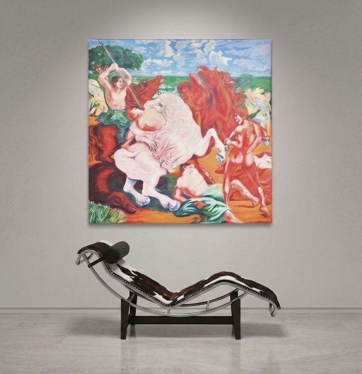 Aligi Sassu, « La Battaglia », sérigraphie multimatière, signée, XXe siècle-photo-2