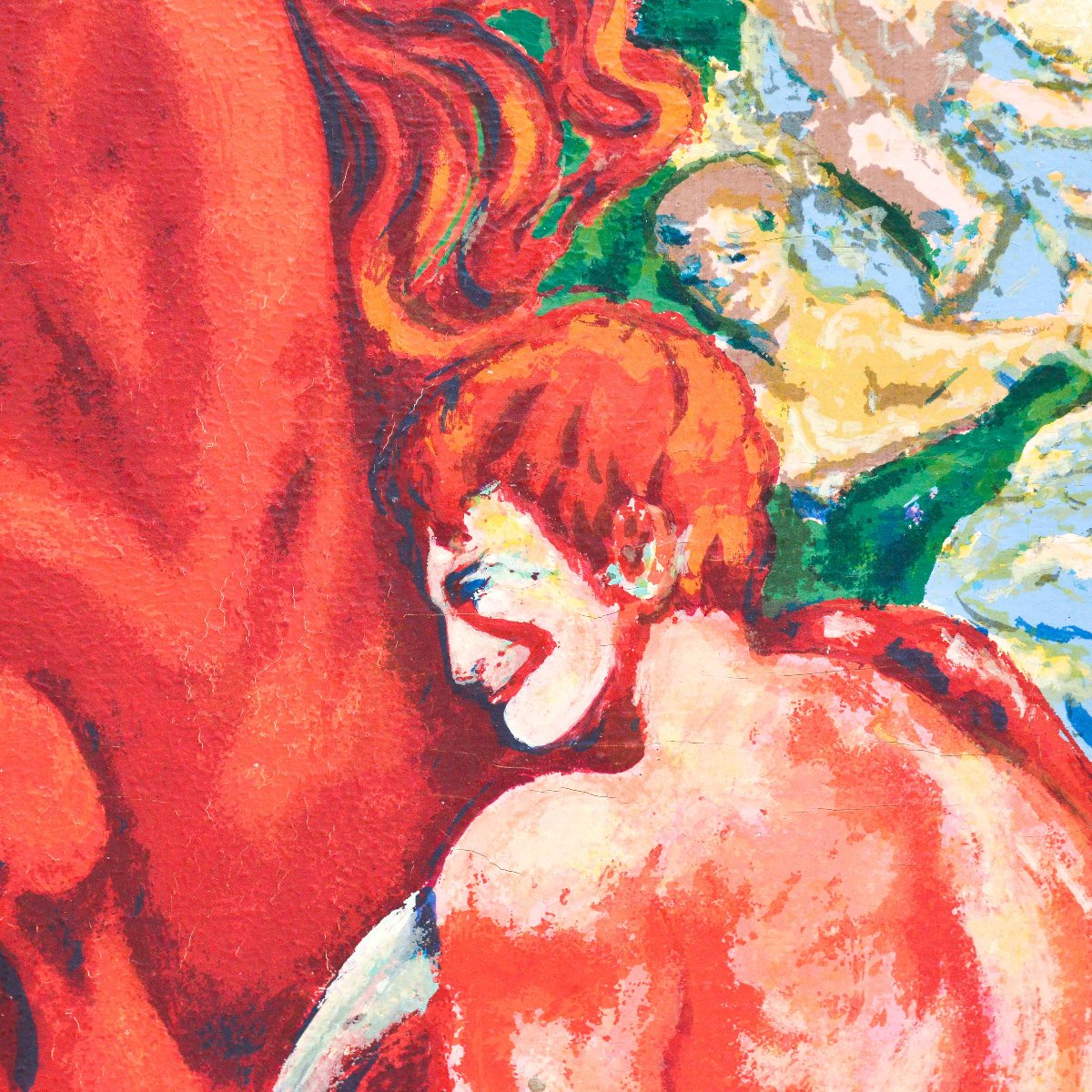Aligi Sassu, « La Battaglia », sérigraphie multimatière, signée, XXe siècle-photo-1