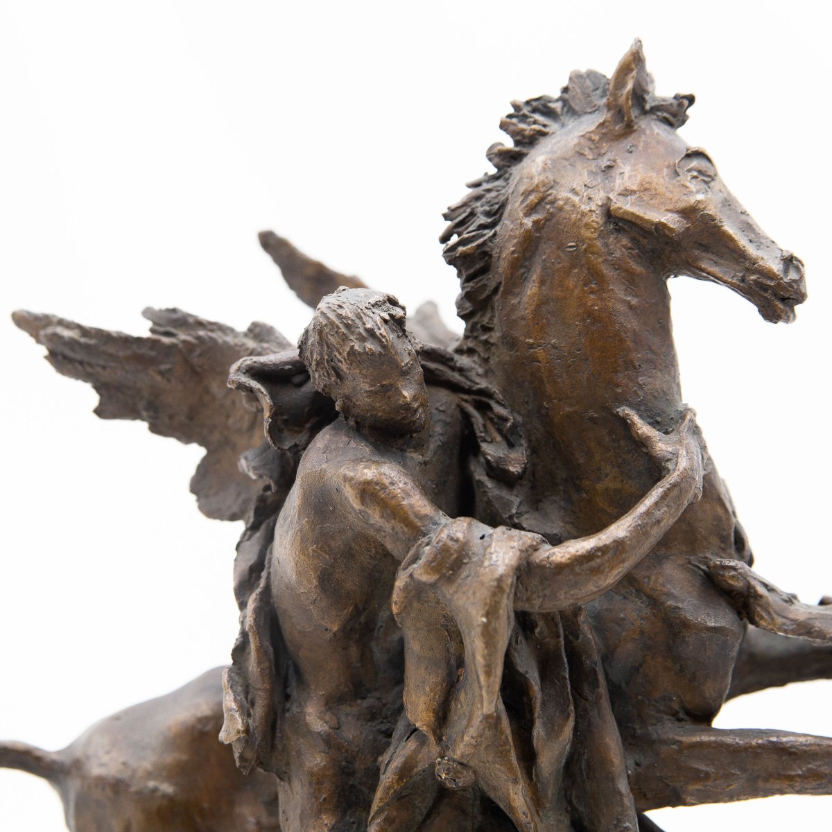 Nando Conti, « Persée et Pégase », en bronze, signé, XXe siècle-photo-2