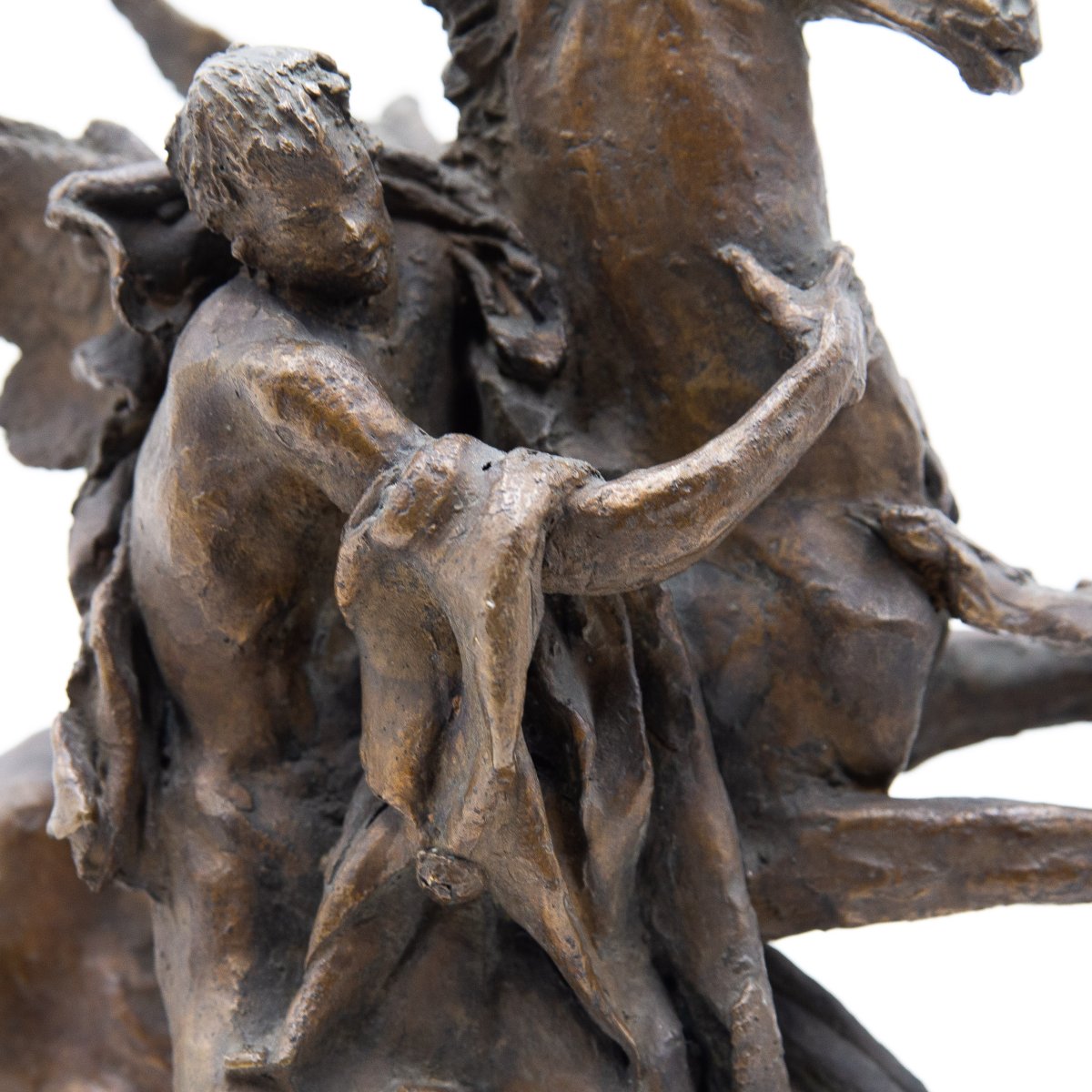 Nando Conti, « Persée et Pégase », en bronze, signé, XXe siècle-photo-2