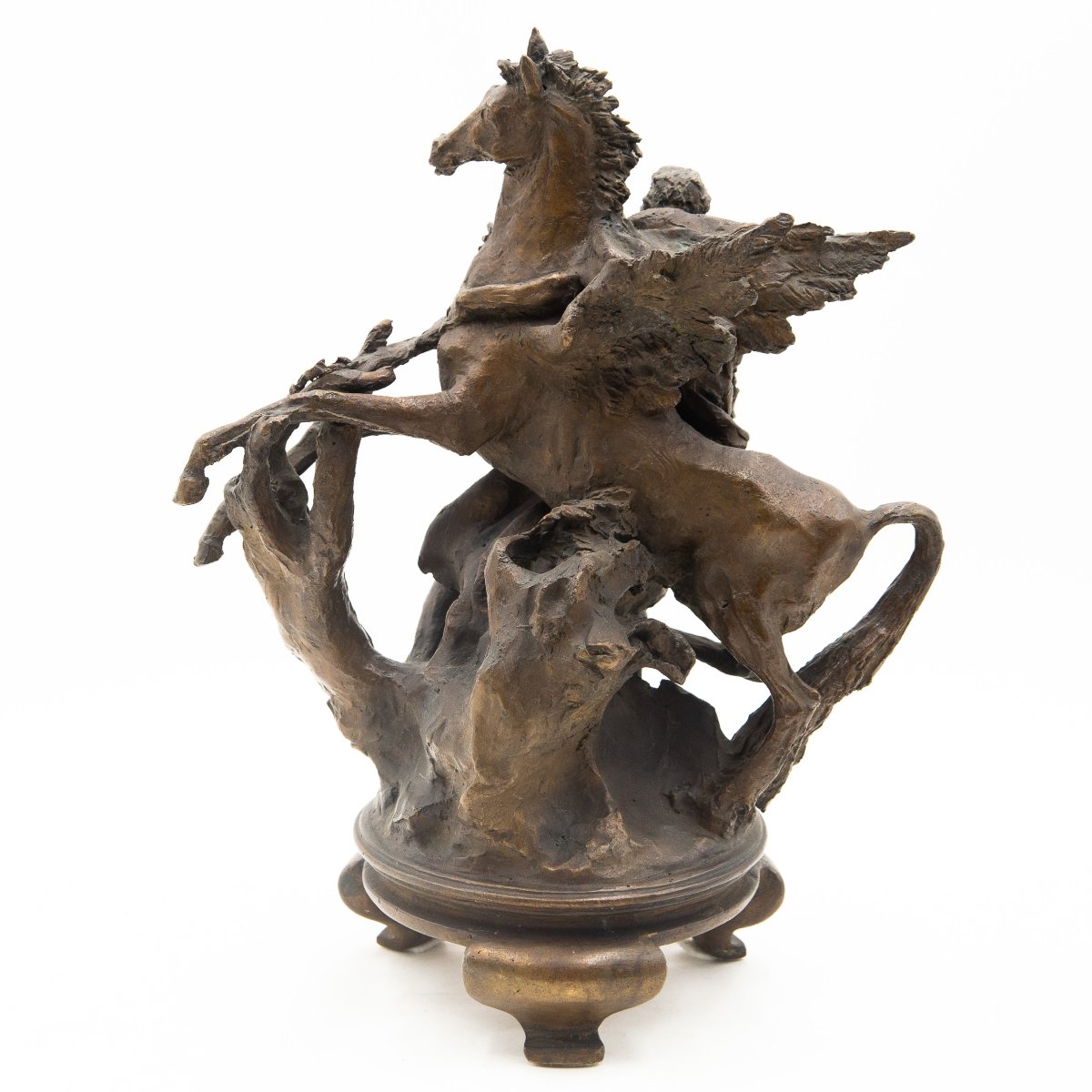 Nando Conti, « Persée et Pégase », en bronze, signé, XXe siècle-photo-7