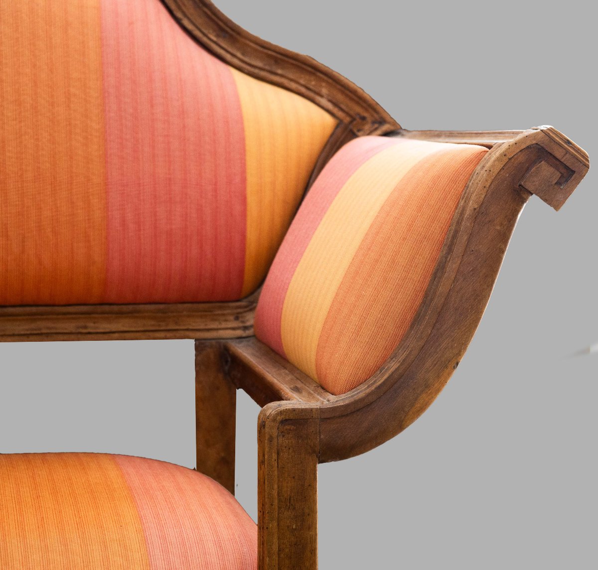 Fauteuil en noyer, originaire du Piémont, style Louis XVI, vers 1780-photo-2