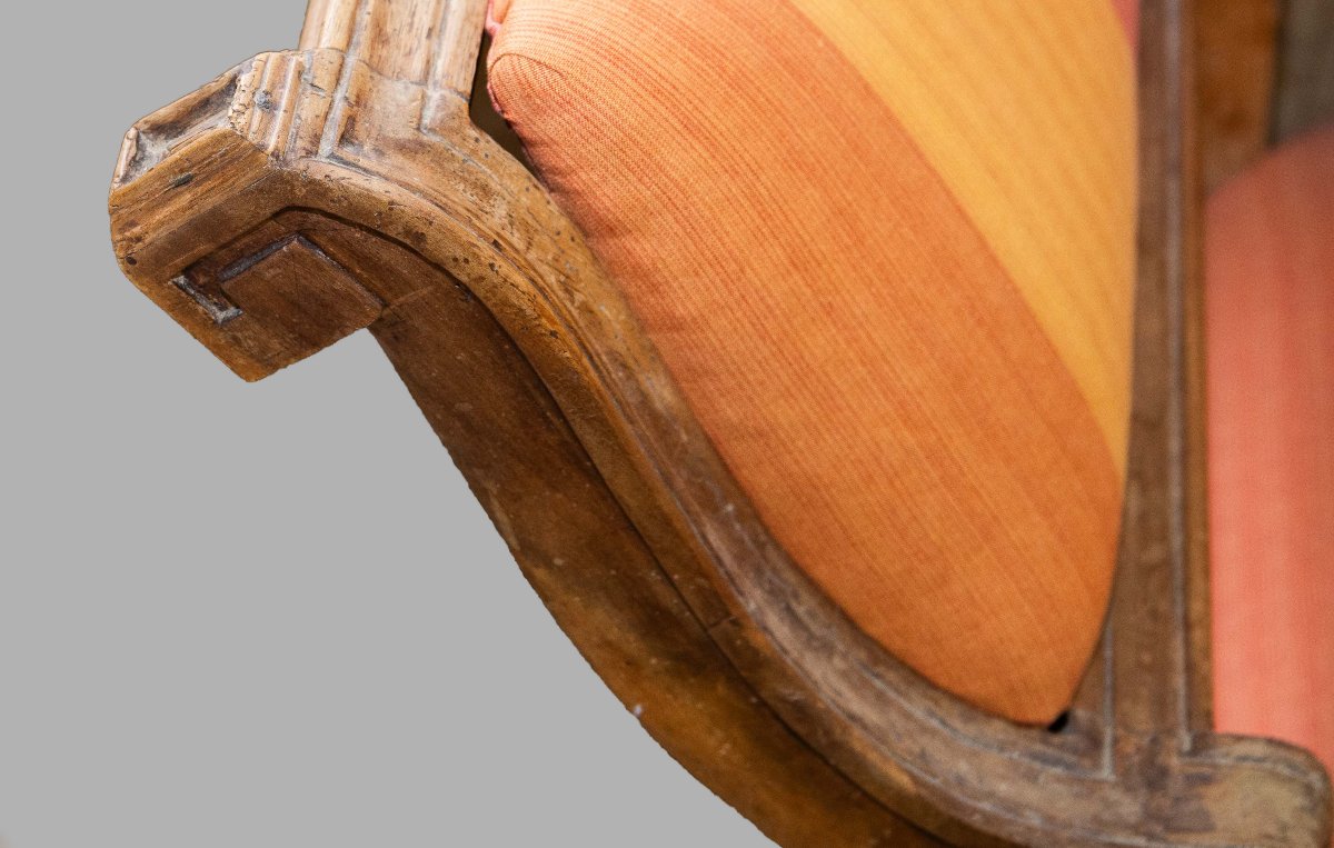 Fauteuil en noyer, originaire du Piémont, style Louis XVI, vers 1780-photo-2
