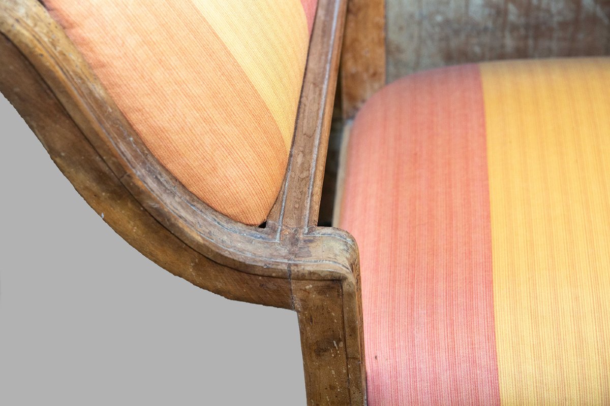 Fauteuil en noyer, originaire du Piémont, style Louis XVI, vers 1780-photo-6
