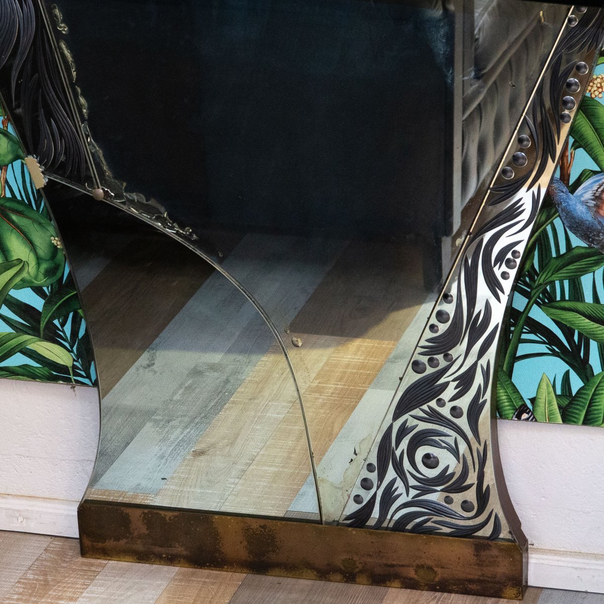 Cristal Art, Miroir avec étagère, 1960-photo-2