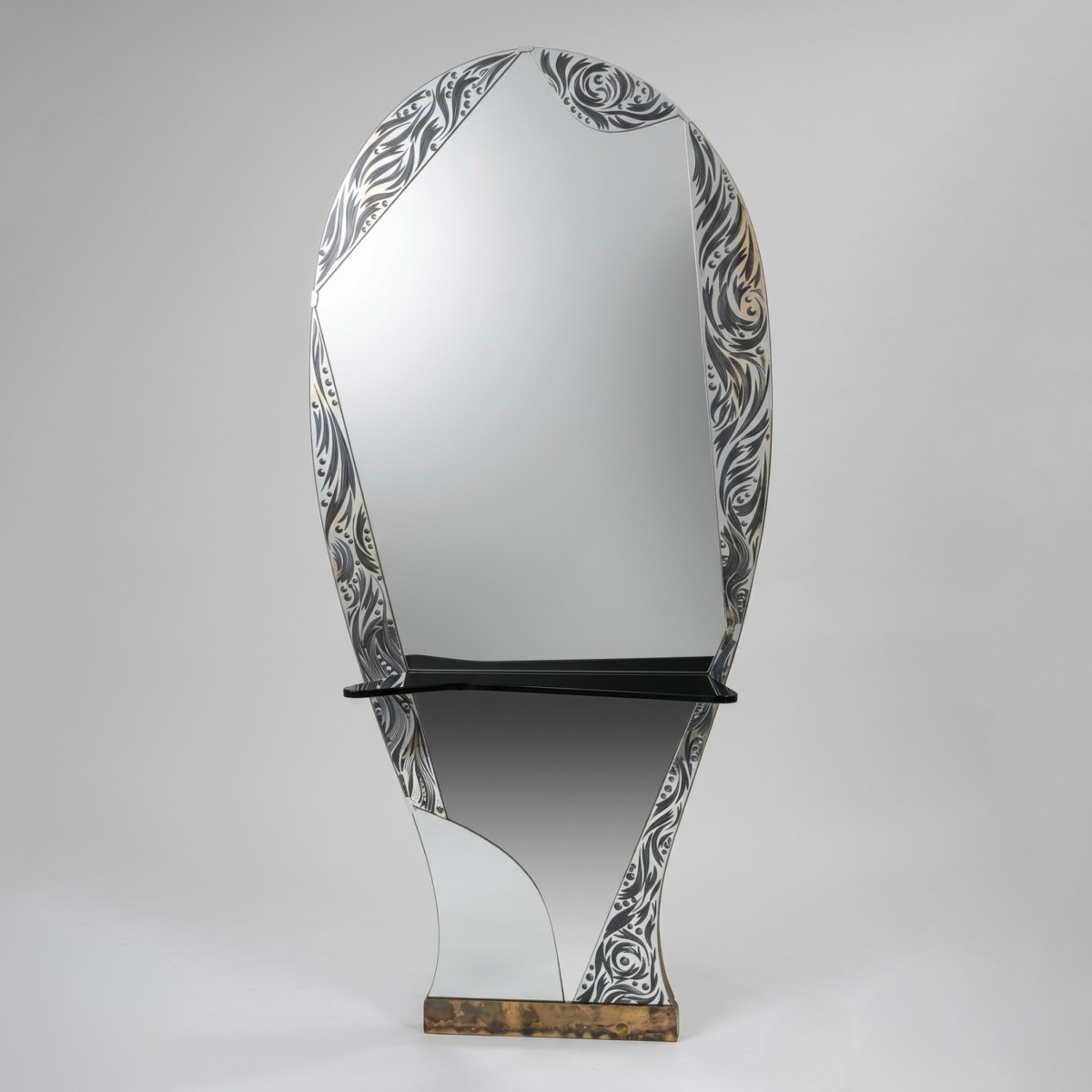 Cristal Art, Miroir avec étagère, 1960