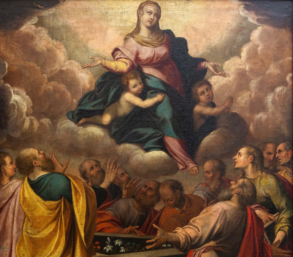 « L'Assomption de la Vierge », huile sur toile, XVIIIe siècle-photo-3