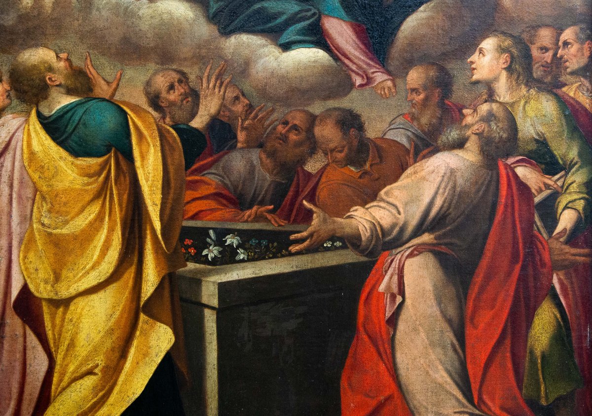 « L'Assomption de la Vierge », huile sur toile, XVIIIe siècle-photo-2