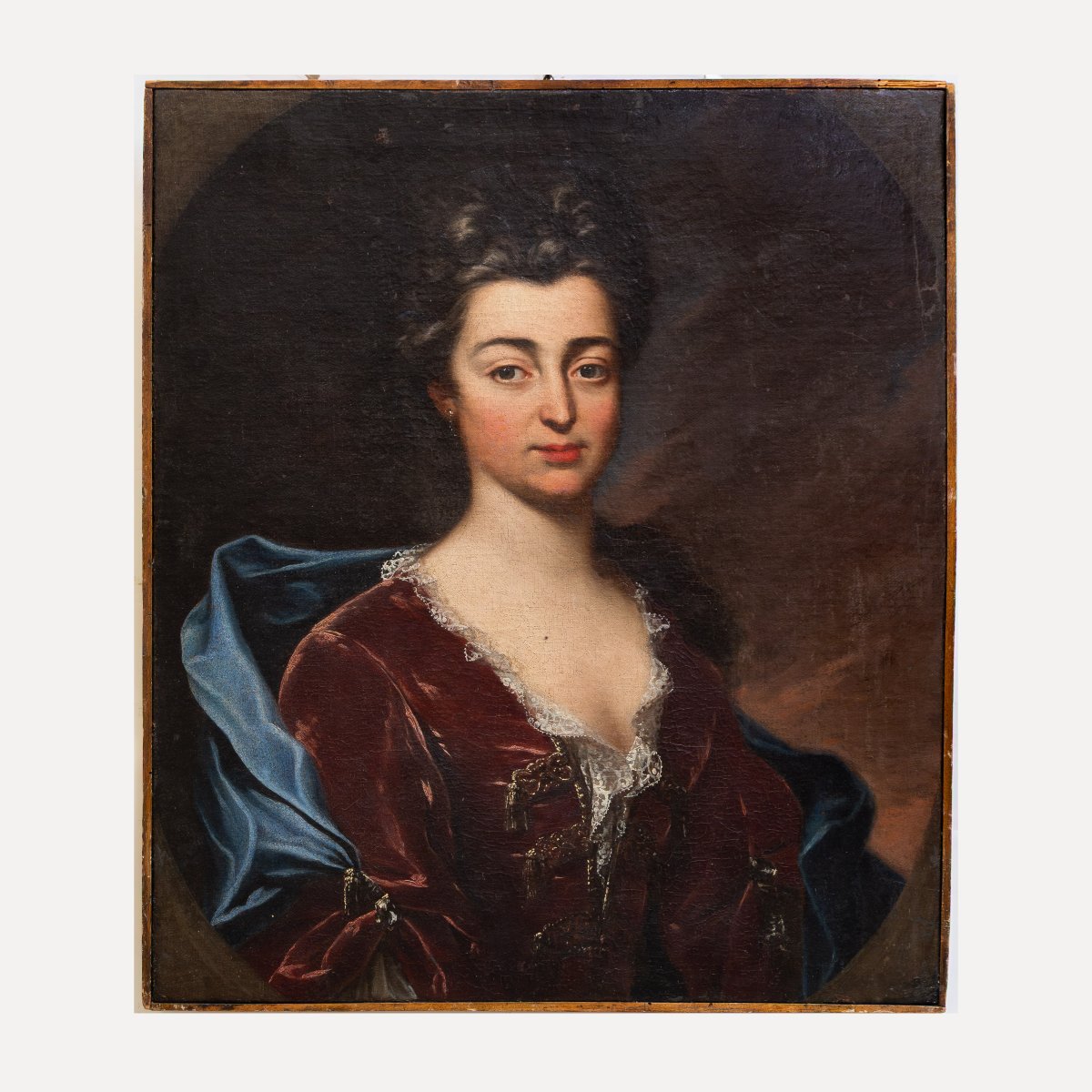 Portrait Of A Noblewoman, Oil On Canvas, 18th Century-photo-2