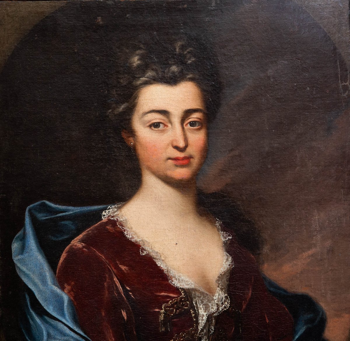 Portrait Of A Noblewoman, Oil On Canvas, 18th Century-photo-1