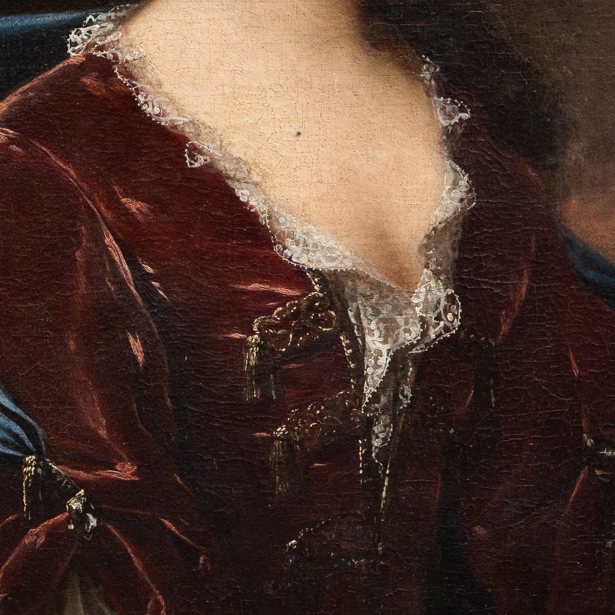 Portrait Of A Noblewoman, Oil On Canvas, 18th Century-photo-2