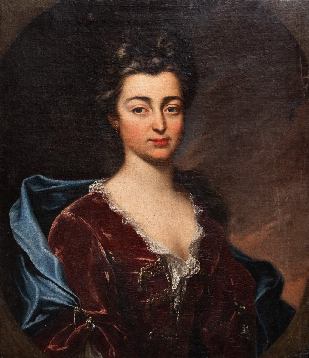 Portrait Of A Noblewoman, Oil On Canvas, 18th Century-photo-3