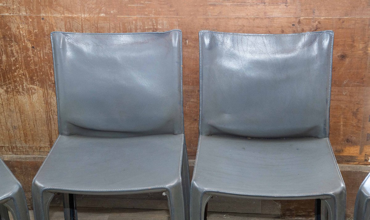 Set Of 4 "cab 412" Chairs – Mario Bellini For Cassina (1977)-photo-1