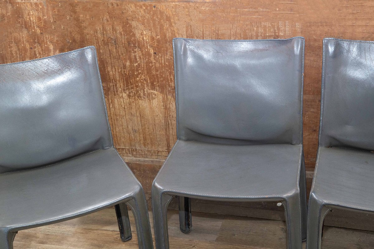 Set Of 4 "cab 412" Chairs – Mario Bellini For Cassina (1977)-photo-2