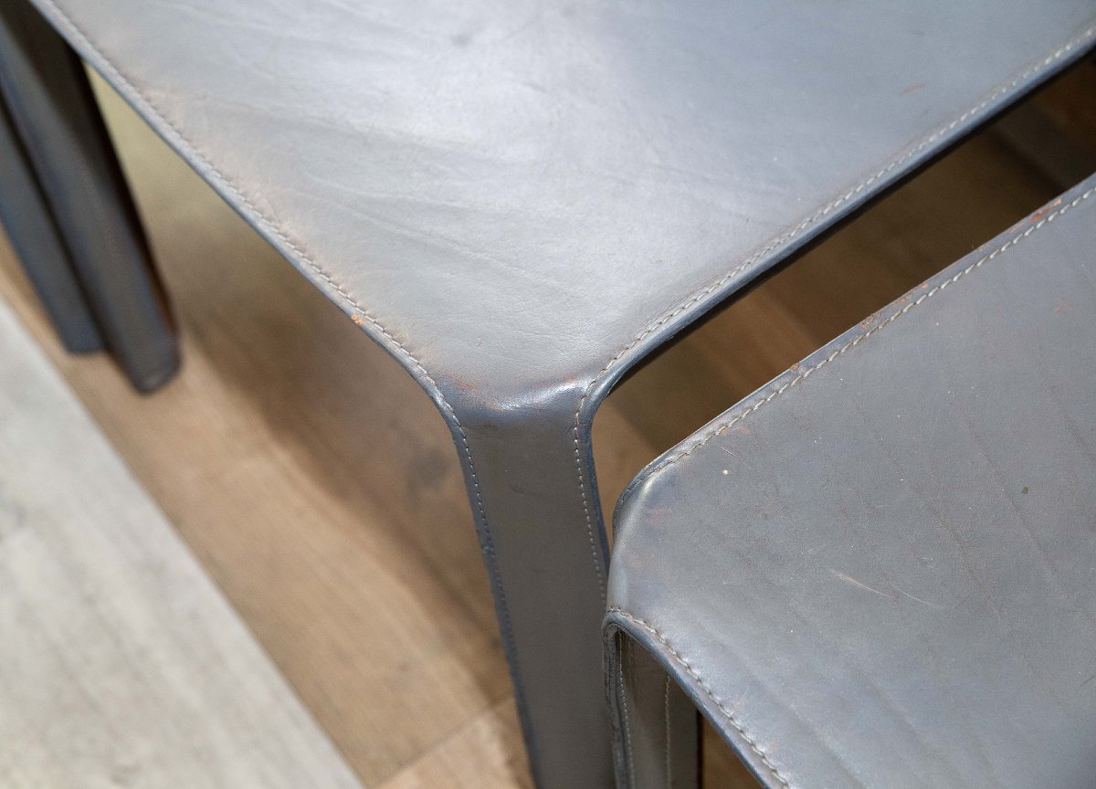 Set Of 4 "cab 412" Chairs – Mario Bellini For Cassina (1977)-photo-6