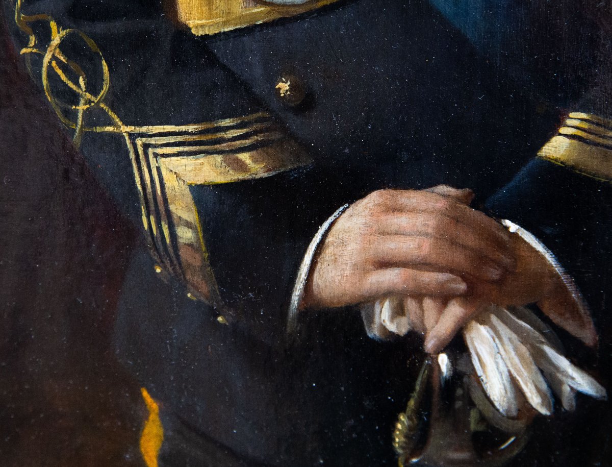 Arturo Zanieri, "francesco Siacci," Oil On Panel, Signed, 1911-photo-2