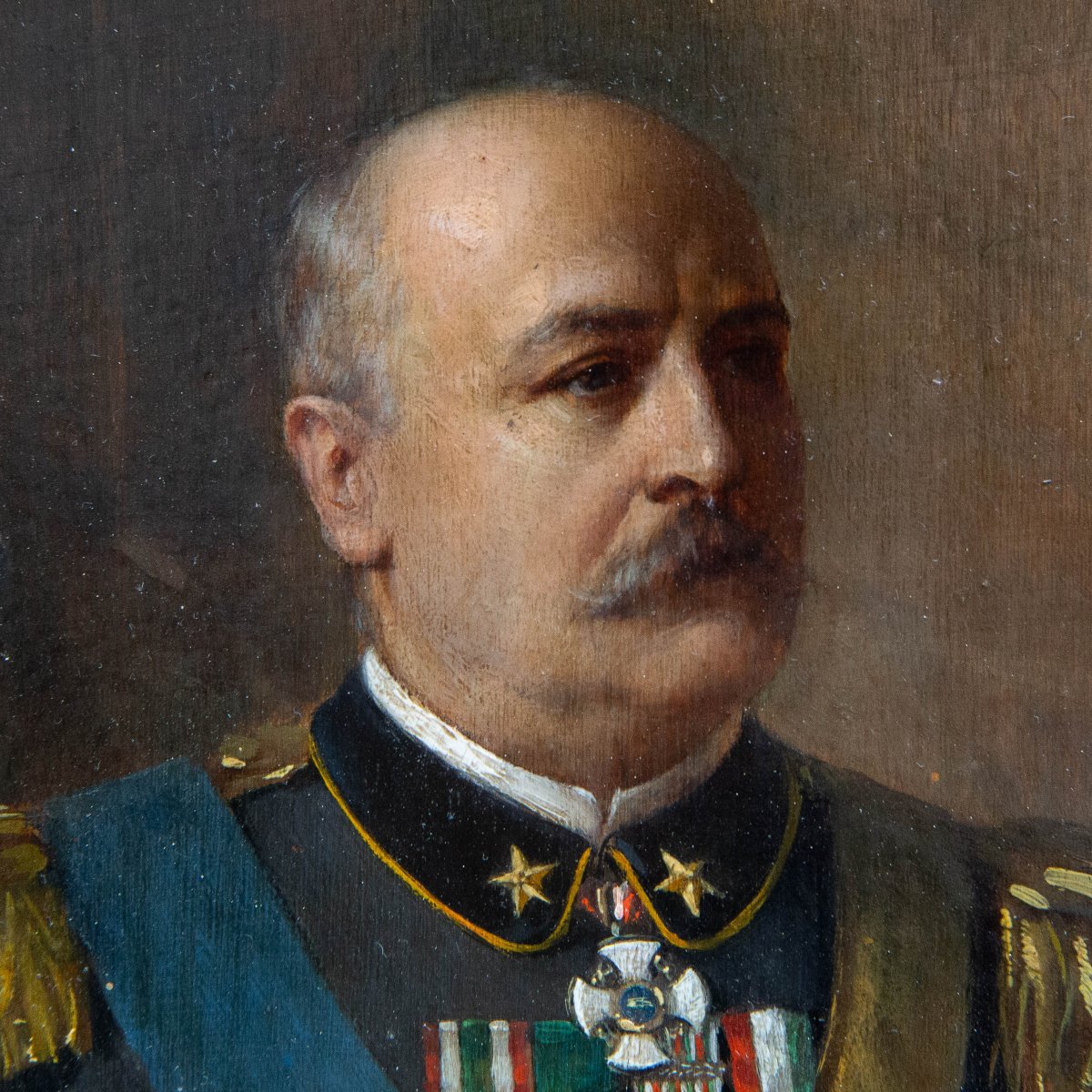 Arturo Zanieri, "francesco Siacci," Oil On Panel, Signed, 1911-photo-5
