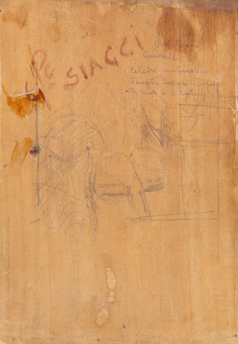 Arturo Zanieri, "francesco Siacci," Oil On Panel, Signed, 1911-photo-7