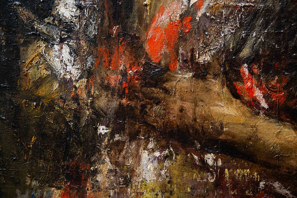  Antonio Mancini, Portrait d'Aurelia (dite « La Cornacchia »), huile sur toile, début du XXe -photo-3