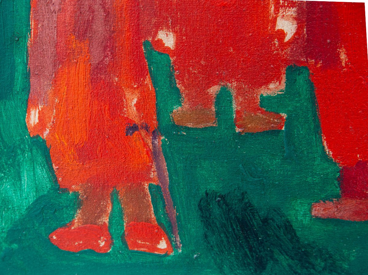 Franz Borghese, « Figure », huile sur toile, signée, années 70-photo-7