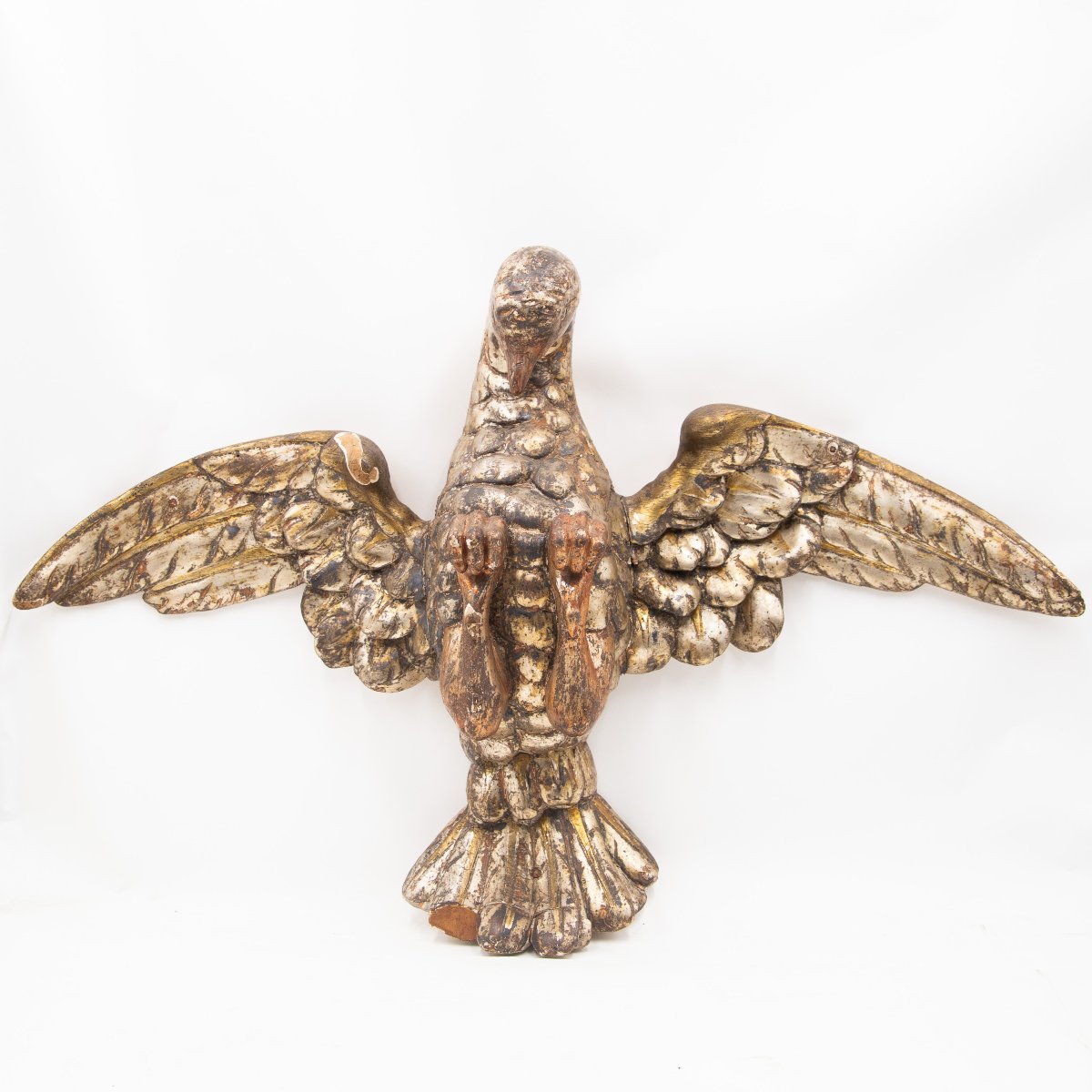 Aigle, sculpture en bois laqué, XVIIe siècle