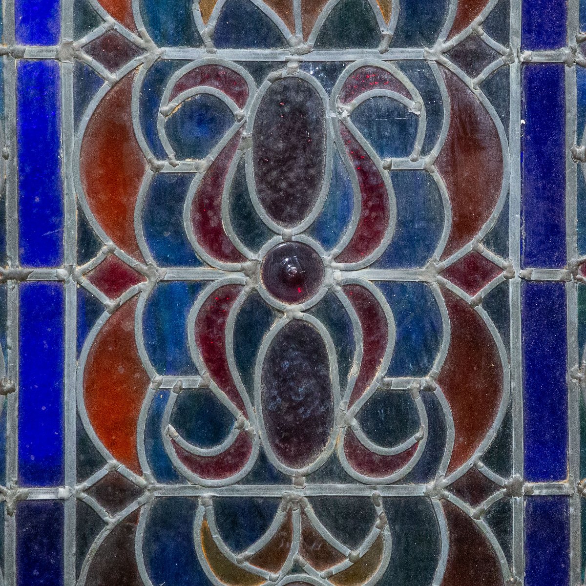 Pair Of Stained-glass Windows, Glass And Lead, 19th Century-photo-2