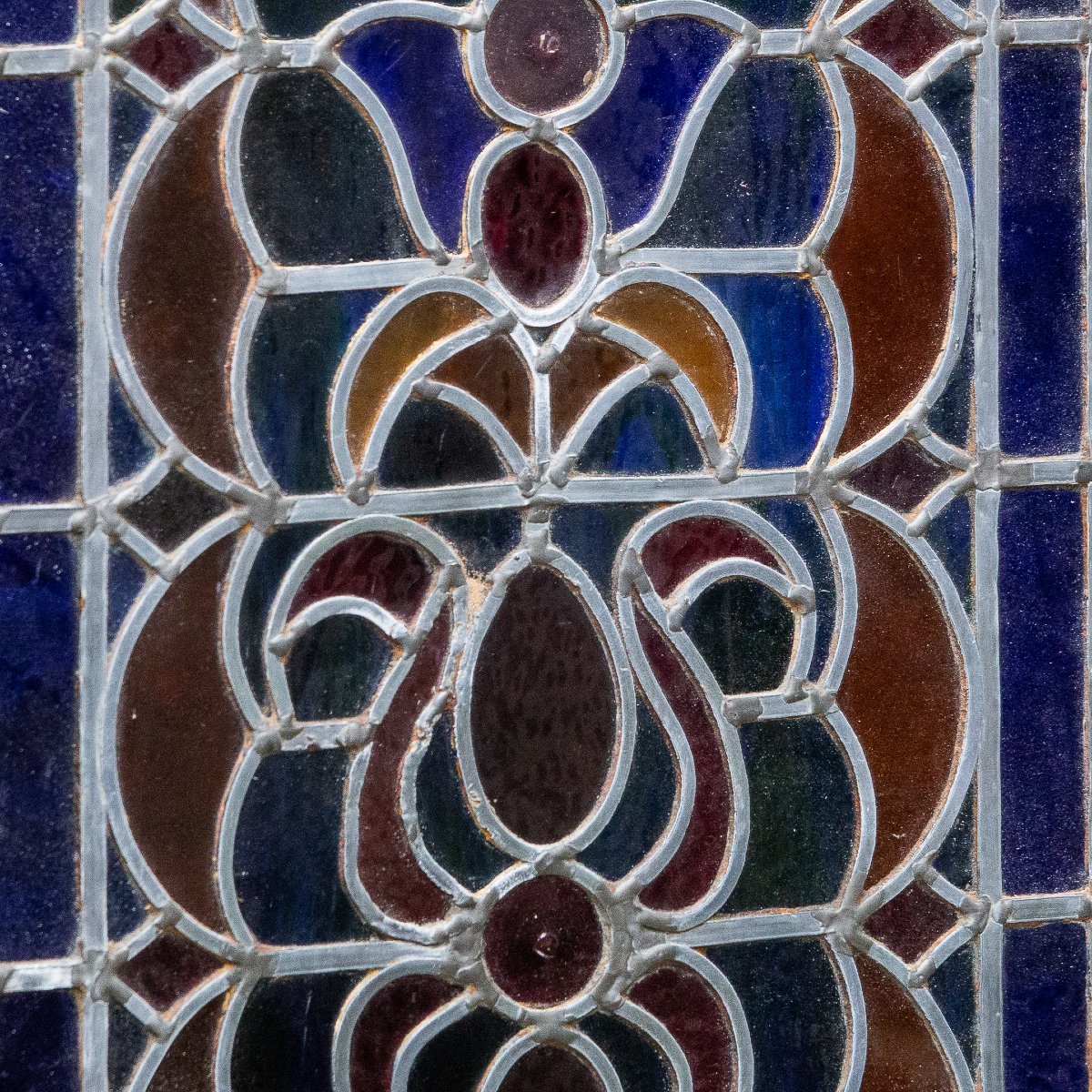 Pair Of Stained-glass Windows, Glass And Lead, 19th Century-photo-4