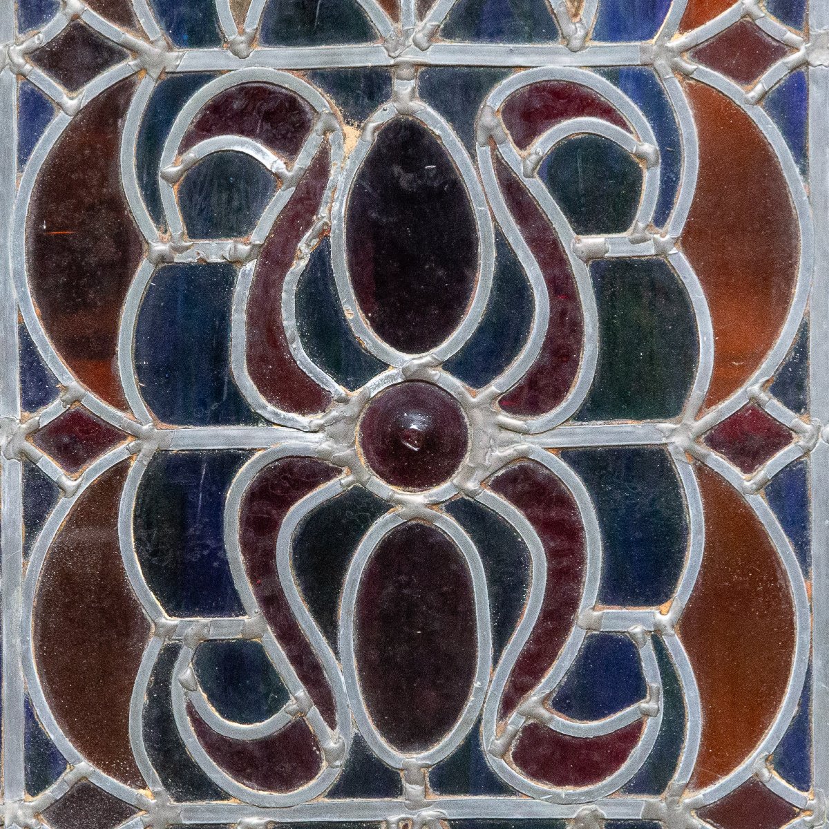Pair Of Stained-glass Windows, Glass And Lead, 19th Century-photo-1