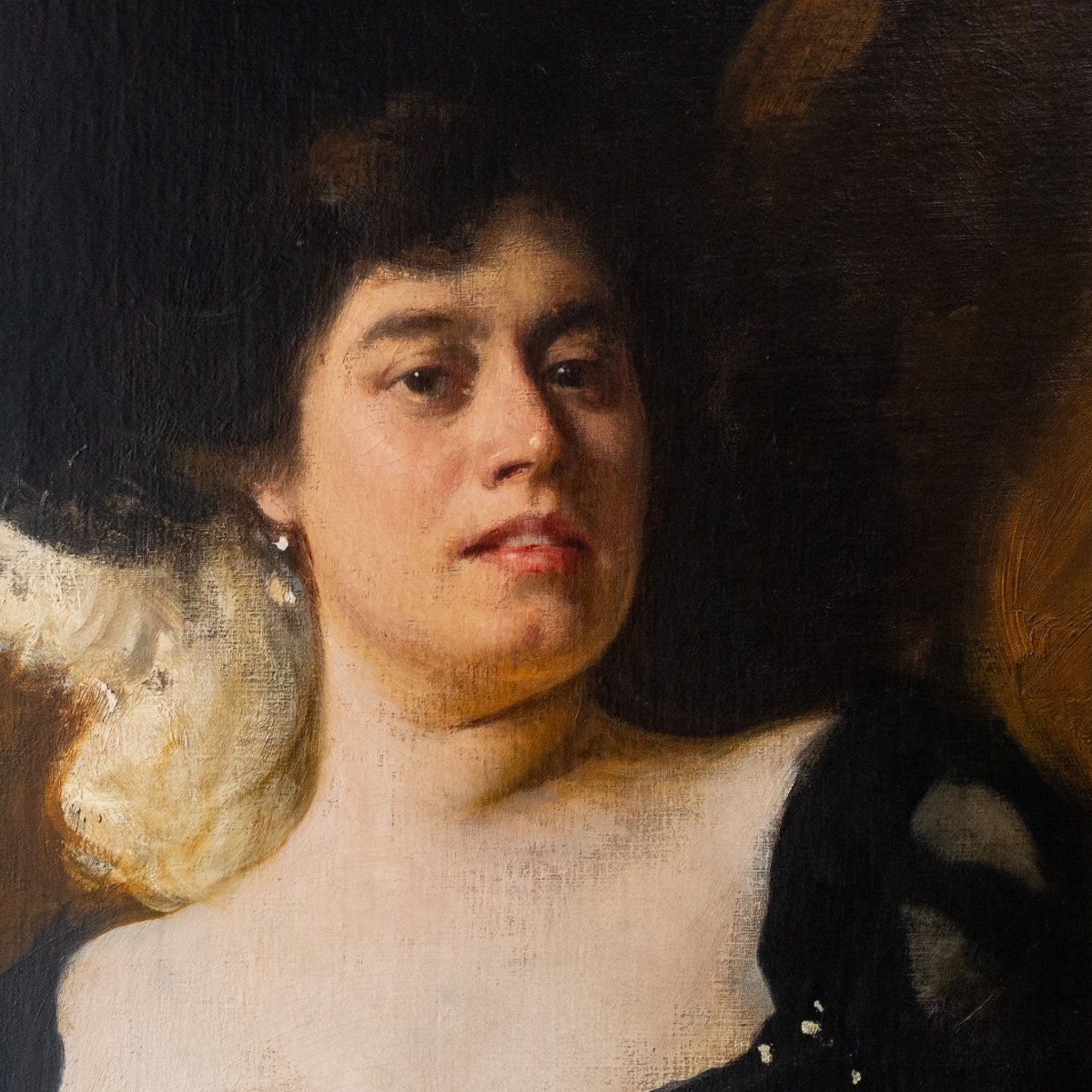  Giacomo Grosso, « Nobildonna », huile sur toile, 19(04), signée et datée-photo-3