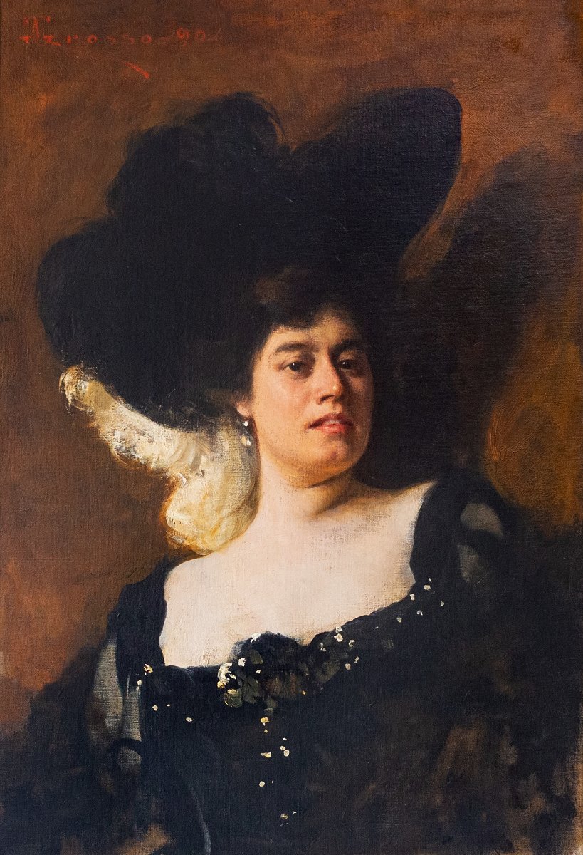  Giacomo Grosso, « Nobildonna », huile sur toile, 19(04), signée et datée