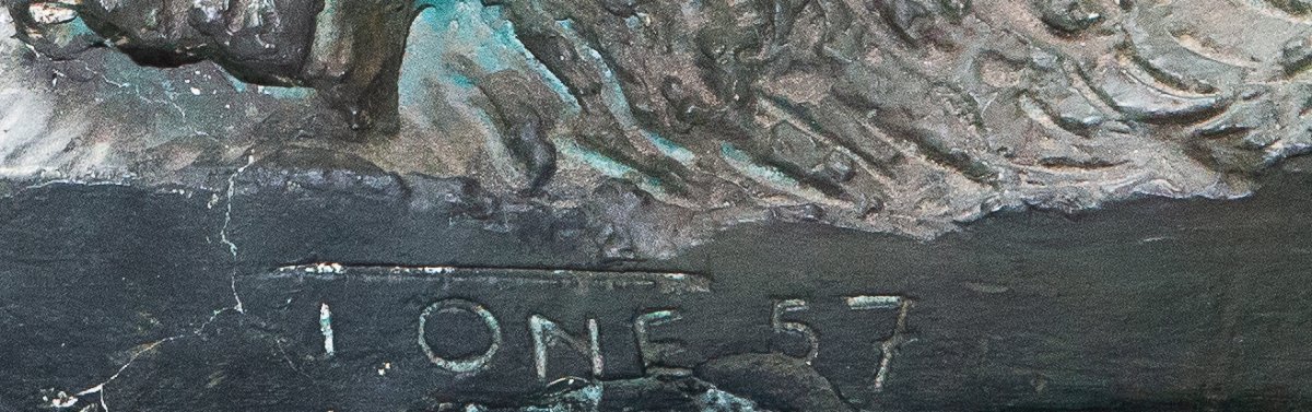 Patinated Plaster Sculpture, *ultimo Sospiro*, Signed, 1957-photo-4
