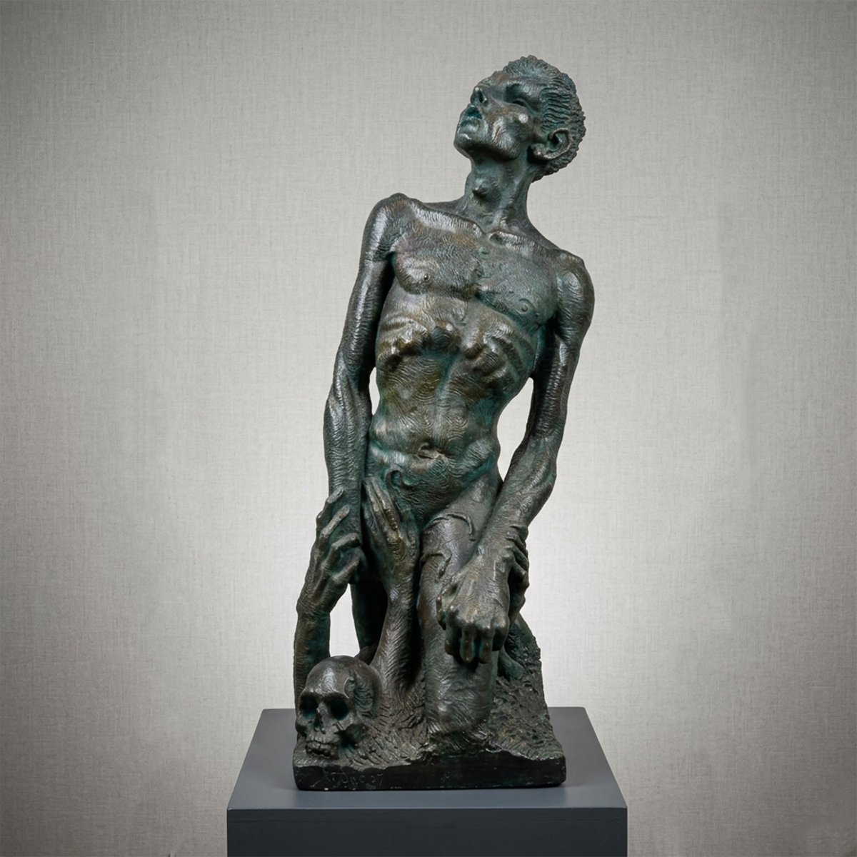 Patinated Plaster Sculpture, *ultimo Sospiro*, Signed, 1957