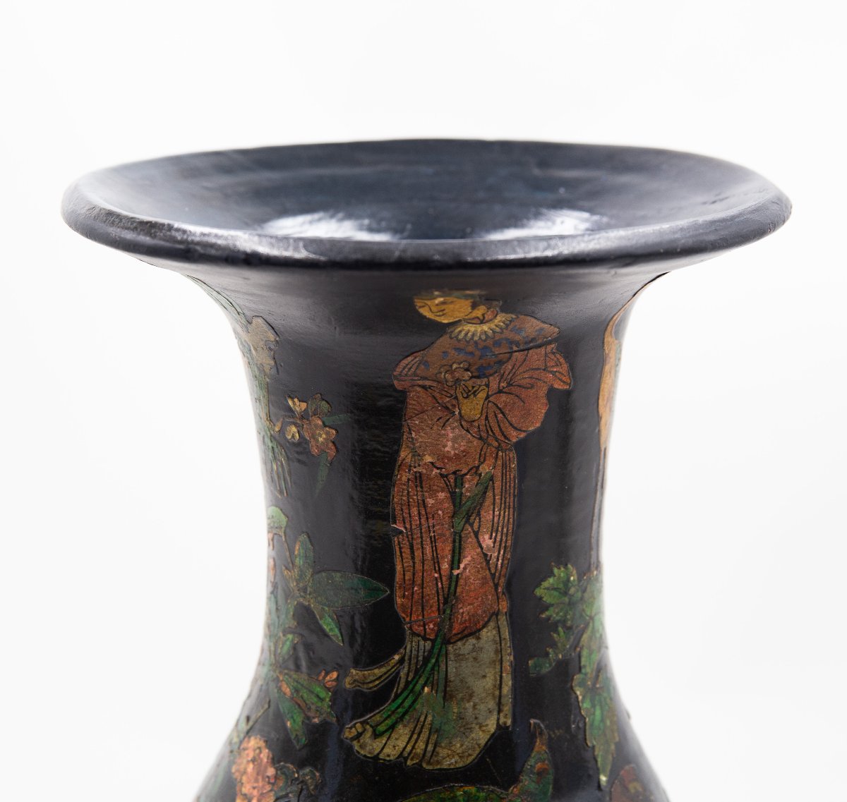 Terracotta Vase With Papier-mâché, 19th Century-photo-2