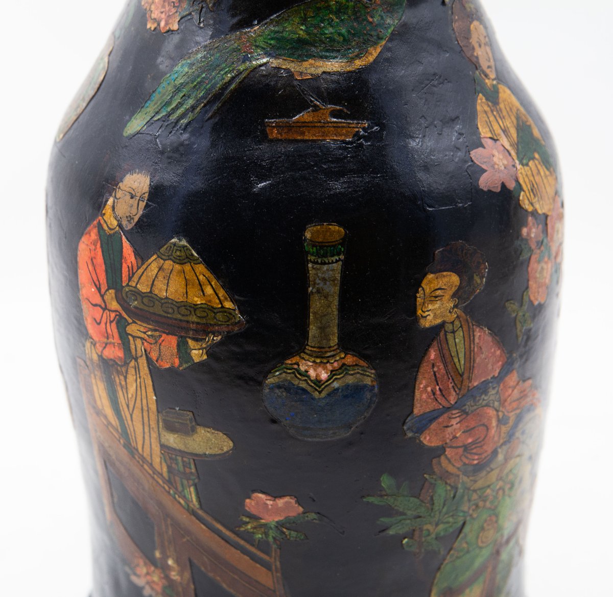Terracotta Vase With Papier-mâché, 19th Century-photo-3