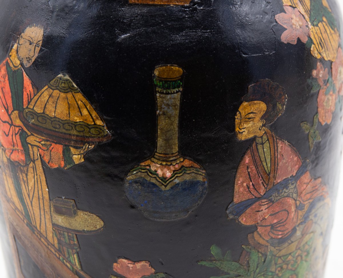 Terracotta Vase With Papier-mâché, 19th Century-photo-4