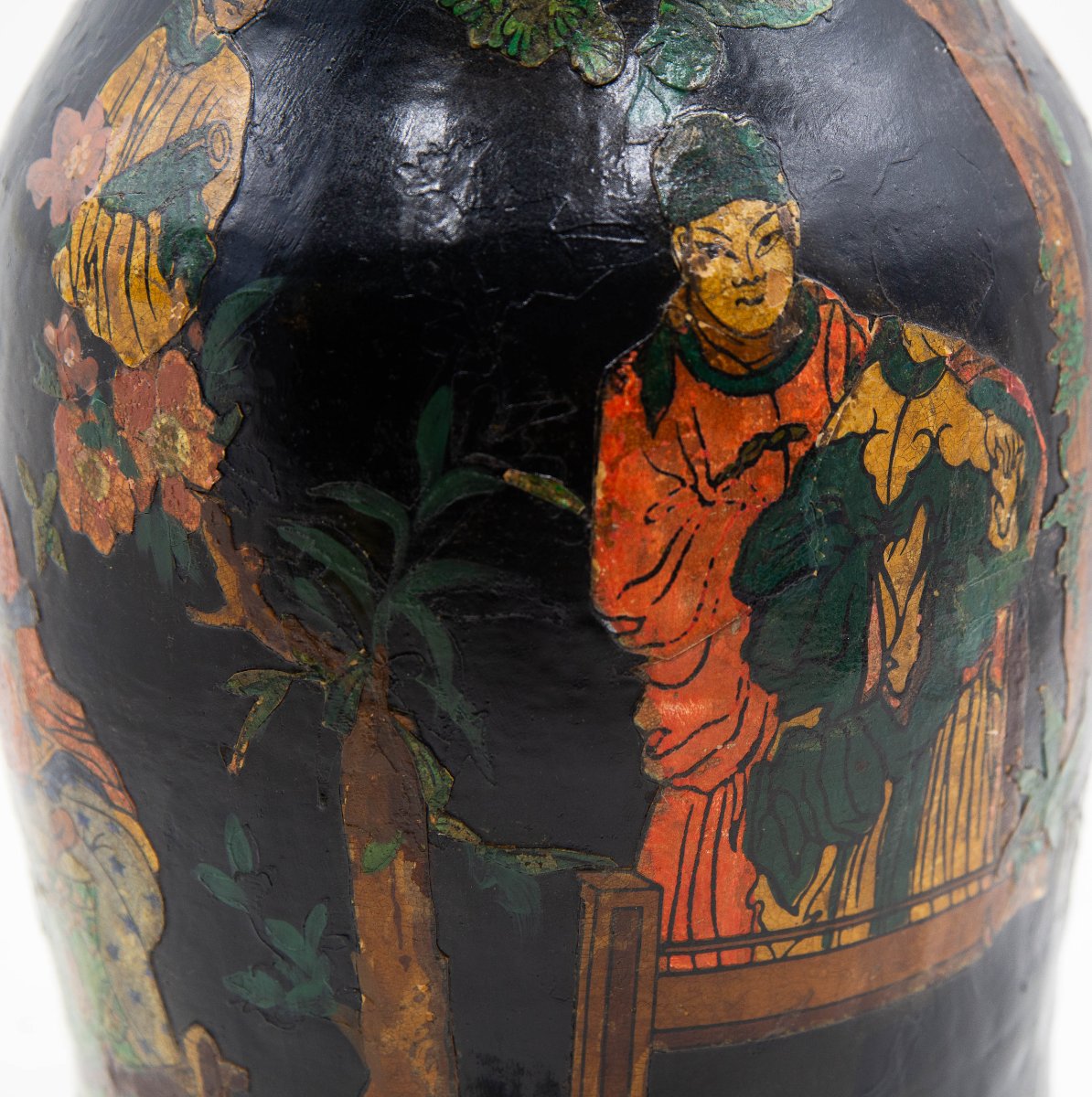 Terracotta Vase With Papier-mâché, 19th Century-photo-4