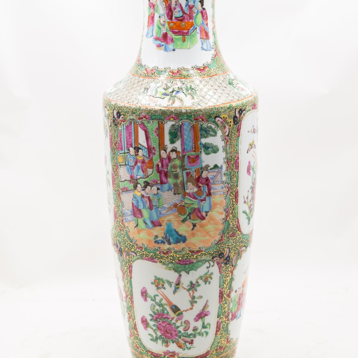 Vase chinois de style Famille Rose, Canton, fin du XIXe siècle - début du XXe siècle-photo-3