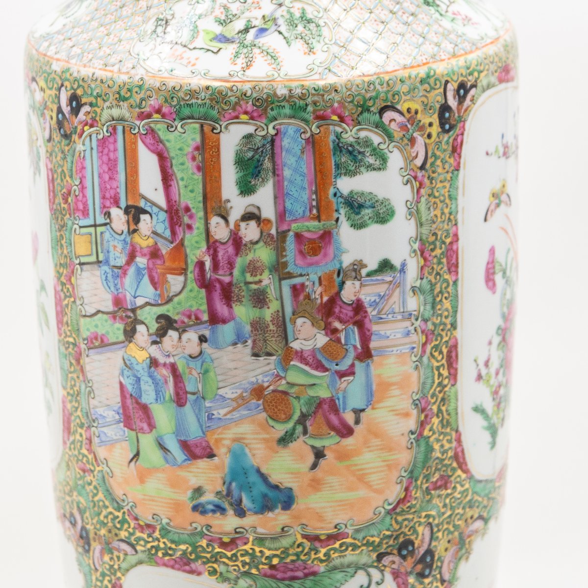 Vase chinois de style Famille Rose, Canton, fin du XIXe siècle - début du XXe siècle-photo-4