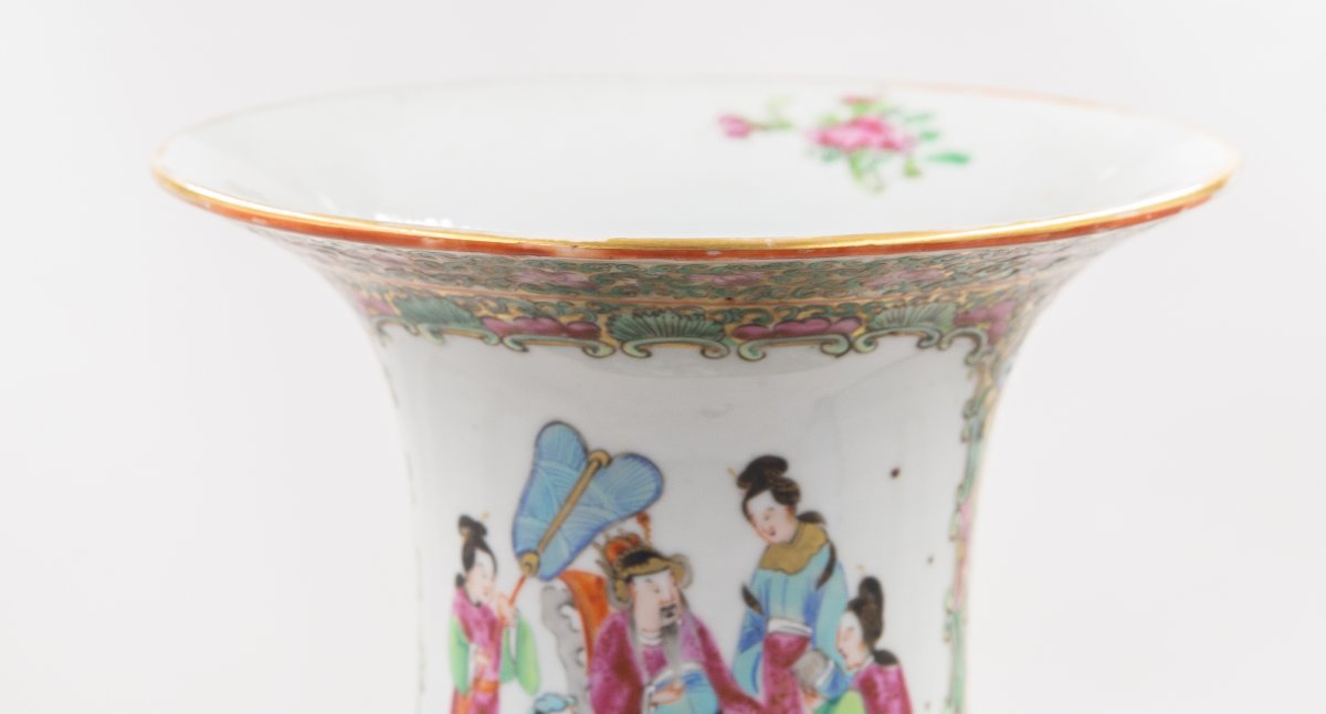 Vase chinois de style Famille Rose, Canton, fin du XIXe siècle - début du XXe siècle-photo-1