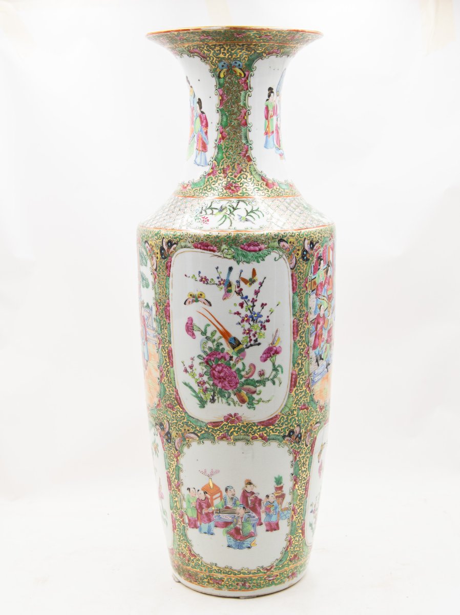 Vase chinois de style Famille Rose, Canton, fin du XIXe siècle - début du XXe siècle-photo-4