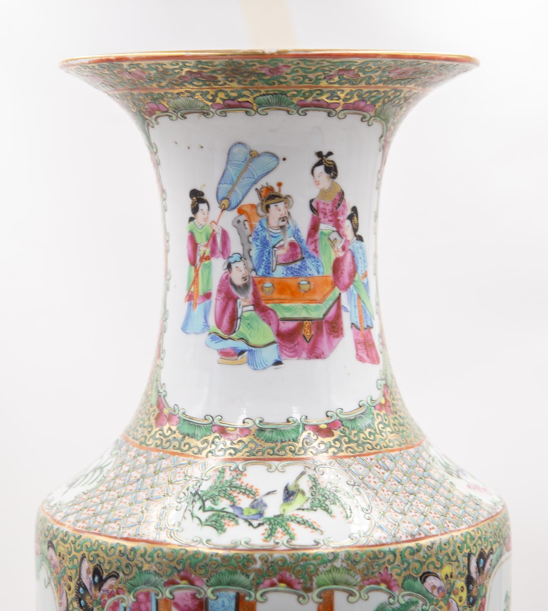 Vase chinois de style Famille Rose, Canton, fin du XIXe siècle - début du XXe siècle-photo-5
