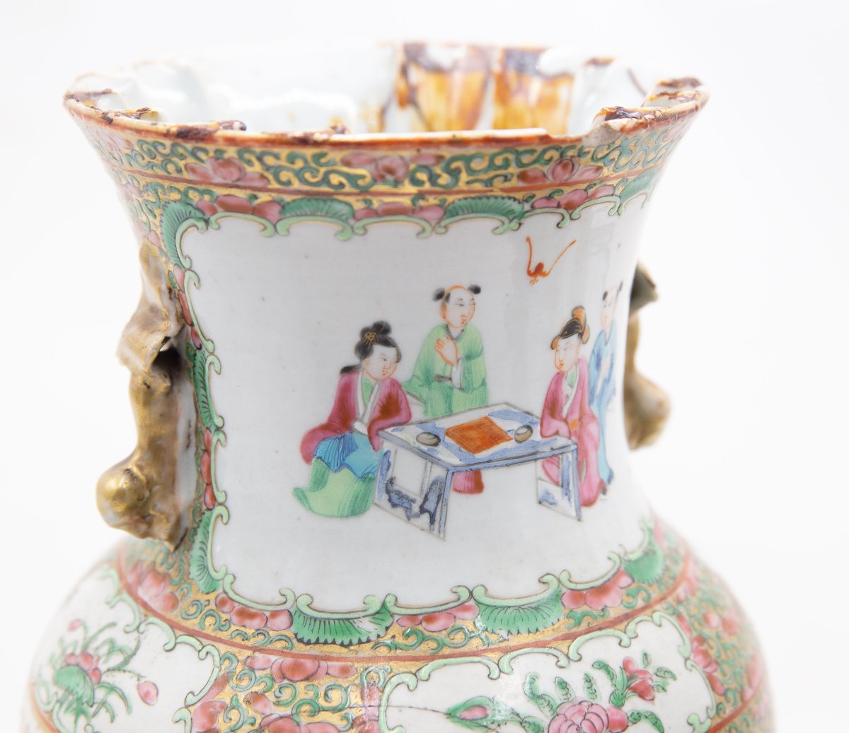 Paire de vases chinois de Canton de la famille rose, XIXe/XXe siècle  -photo-4