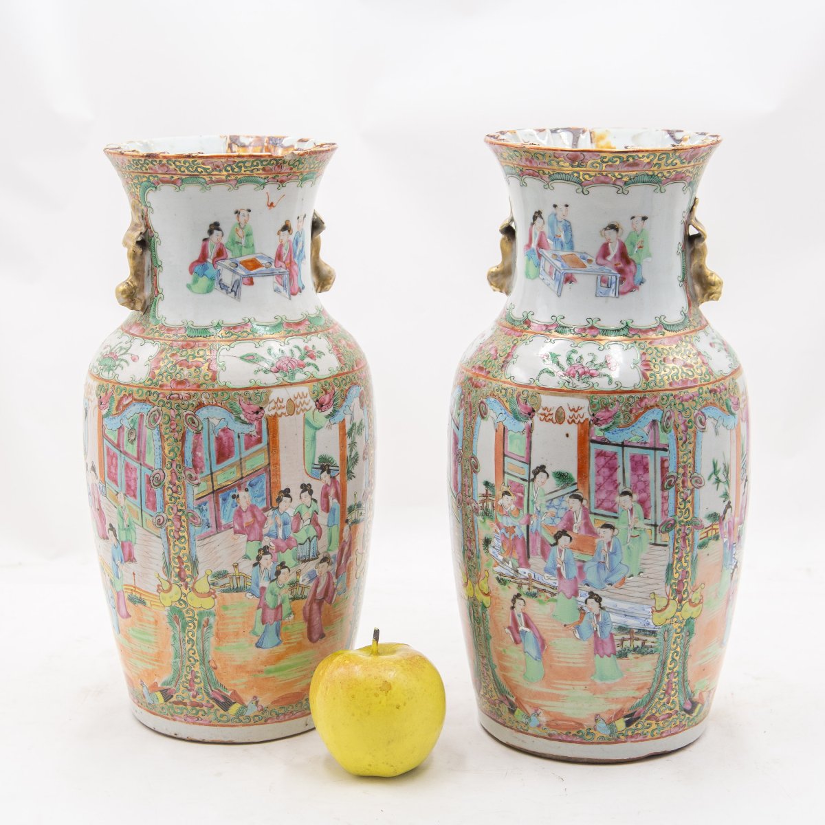 Paire de vases chinois de Canton de la famille rose, XIXe/XXe siècle  -photo-8